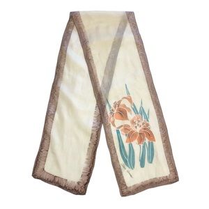 Vintage Dana Roman Hand Painted Watercolor Silk Scarf